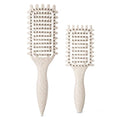 Curl Defining Brush for Curly Hair, Vented Detangling Hair Brush for Wet and Dry Styling, Curved Brush for Shaping and Smoothing Curl Clumps, Lightweight Hair Brush (2Pcs Beige) - color: 2Pcs Beige