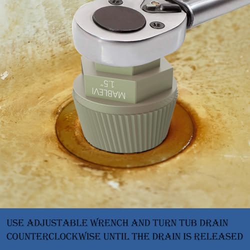 MABLEVI 1.5" Tub Drain Extractor with 1inch Socket, Remove The Old, Broken, Stubborn, Rusted Drain Tub Bathtub Stopper, Plumbing Tools with Solid Storage Case - size: 2-Piece