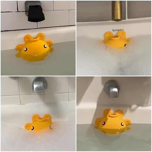 Bathroom Bathtub Overflow Drain Cover- Silicone Bath Tub Drain Cover, Tub Overflow Drain Stopper with Suction Cup Seal, Adds Inches of Water for Deeper Bath, Bathroom Accessories, Yellow - color: Yellow