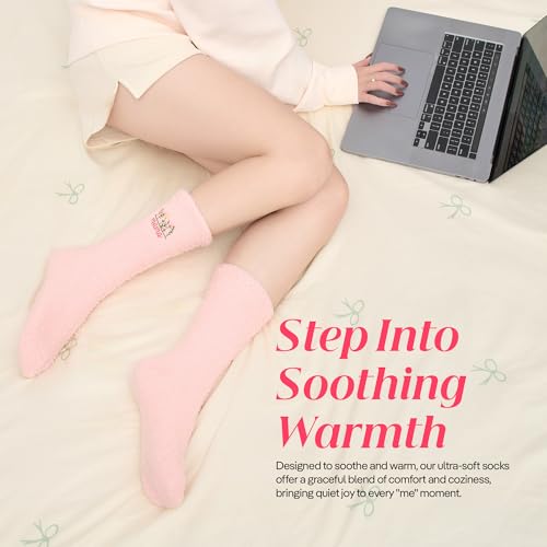 CoolMate Cozy Soft Cloud Socks, Fuzzy Socks for Women - color: B.04 - Floral Mama