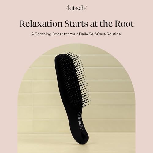Kitsch Scalp Renewal Brush - Exfoliating & Scalp Massager for Hair Growth, Gentle Head Massage Brush to Remove Buildup, Boost Circulation & Relaxing Head Scrubber for Washing Hair - Black - color: Black