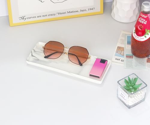 9.2" Porcelain Small Bathroom Narrow Tray - Gray | Ceramic Countertop and Mini Vanity Tray for Cosmetics, Perfume, Jewelry, Candle - Kitchen Soap Tray for Kitchen Counter - color: Gray, size: 9.2" x 3.6" x 0.6"