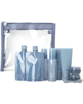 Bliss Travel Bottles Set - 10PC TSA Approved Leak Proof Refillable Travel Size Toiletries Containers for Shampoo Conditioner Lotion & Skincare, Size One Size, Denim Blue - color: Denim Blue