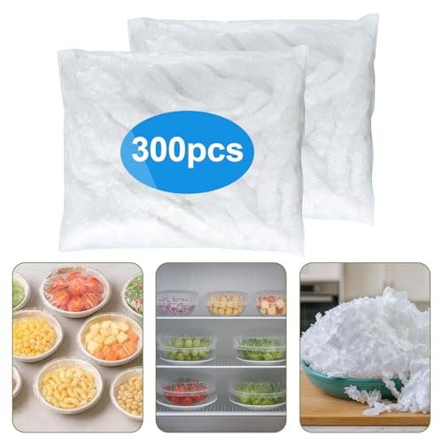300PCS Bowl Covers for Bread Proofing – QUINGLU Elastic Plastic Food Covers, BPA-Free Reusable Disposable Wraps, Thickened Shower Caps for Bowls, Plates, fruit, Leftovers & Outdoor Picnics - size: Large-300