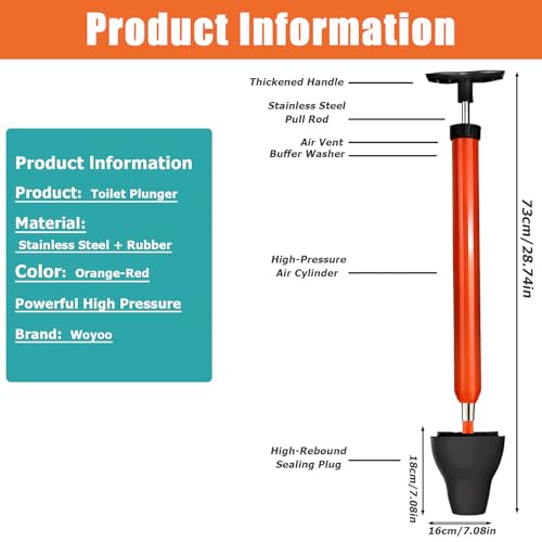 Upgraded Toilet Plunger,High Pressure Toilet Plunger,Powerful Air Drain Unclogger,Toilet Brush and Plunger Set,All Purpose Toilet unclogging Tool for Bathroom(Plunger Upgrade) - color: Plunger Upgrade