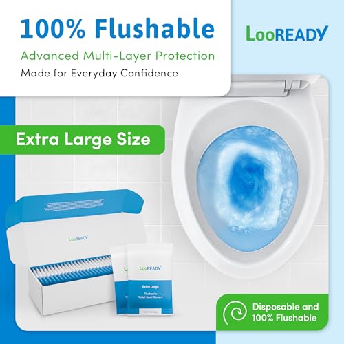 Toilet Seat Covers Disposable Flushable - Extra Large (18 x 22”) - Super Thick, Individually Wrapped Toilet Seat Cover for Travel & Public Bathroom - Premium Quality, Convenient and Hygienic (30 Pack) - size: 30 pack