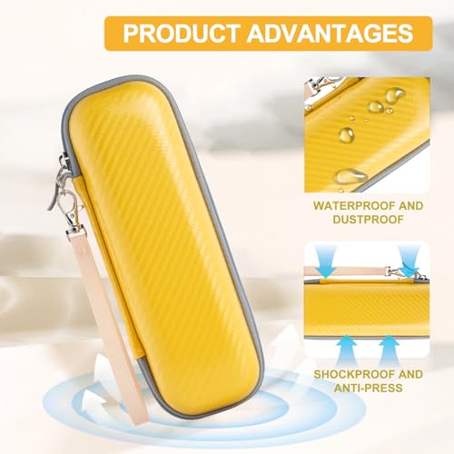 Toothbrush Travel Case for Oral B/Oral-B Pro 1000 1500 5000 7000 7500 9600/ Philips Sonicare 4100 5100 6100 5300 Electric Toothbrush, Portable Hard Protective Storage Bag (Yellow Case and 2 Caps) - color: Yellow Case and 2 Caps