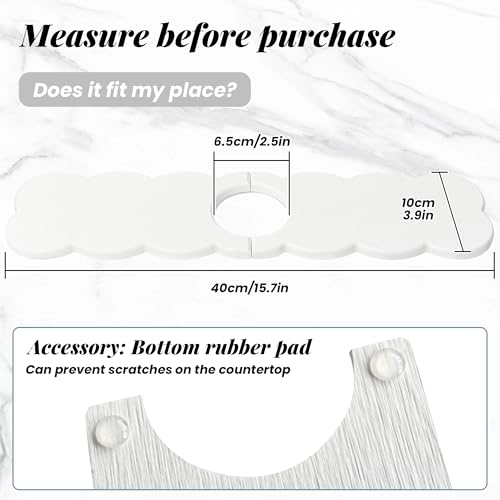 15.7'' Long Size Diatomite Faucet Mat Fast Drying Stone Sink Tray Splash Proof Bathroom Counter Faucet Super Water Absorption - size: 15.75" x 3.94"