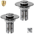 Bathroom Sink Drain Strainer(2PCS), Pop-up Sink Drain Strainer with Removable Stainless Steel Strainer Basket Hair Catcher, Bathroom Sink Strainer for Bathroom Sink Stopper Replacement - color: Black-2pcs