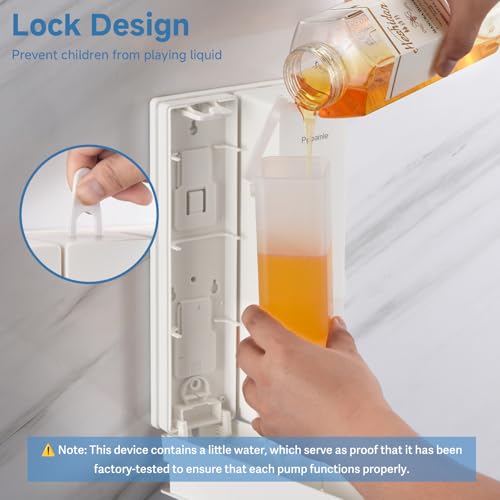 Shampoo Dispenser for Shower - Shower Soap Dispenser Wall Mounted No Drill - Shampoo Body Wash Dispenser 2 Chamber - Easy Install for Bathroom Hotel White 800ml - color: White