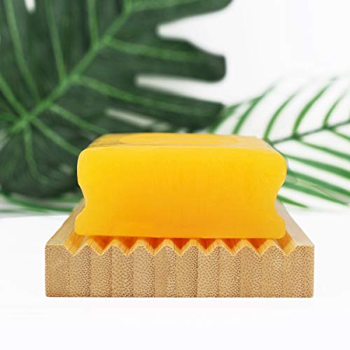 Bamboo Soap Dish, Bar Soap Holder for Shower Bathroom, Kitchen, Wooden Tray for Soap