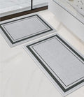 chakme 2 Piece Bathroom Rug Set, Ultra Thin Bath Mat, Quick Dry, Absorbent, Non Slip, Machine Washable, Light Grey, 17"x24"+17"x32" - color: Light Grey, size: 2-Piece (17" x 24" + 17" x 32")