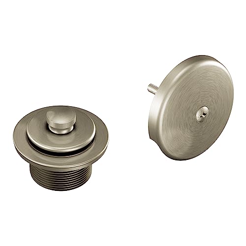 Moen Brushed Nickel Push-N-Lock Tub and Shower Drain Kit with Standard 1-1/2 Inch Threads, T90331BN - color: Brushed Nickel, size: 1.5 Inches (Pack of 1)