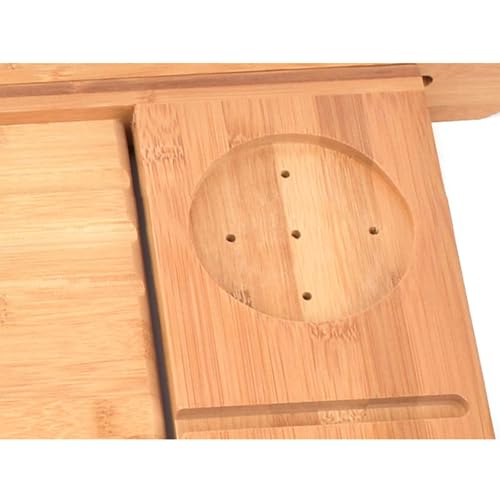 Bath Caddy Tray Bamboo Bathtub Tray Caddy Expandable with Wine Glass Holder and Book Stand