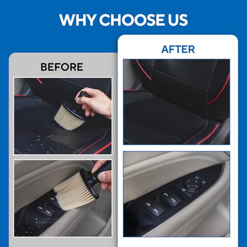 Car Detailing Brush, Automotive Interior Dusting Brush, Soft Car Interior Cleaning Tool for Dashboard Interior, Leather, Keyboard, Scratch-Free (2PCS-C) - size: 2PCS-C