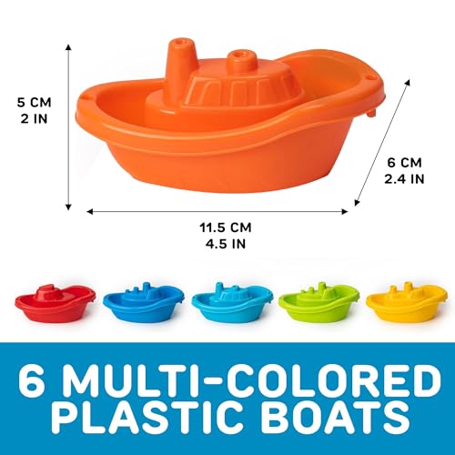 Stackable Toy Boat – 6pcs Educational Water Toys for Toddlers 1-3, Baby Pool Essentials, Baby Bath Toys for Kids Ages 1-3 & Toddler Pool Toy for 1 Year Old & Up, Fun Accessories for Bathtime