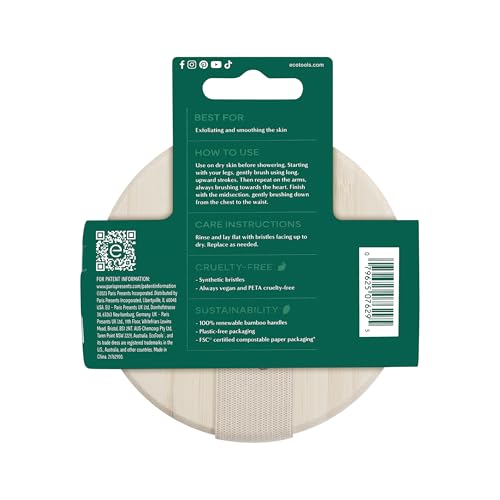 EcoTools Dry Body Brush,for Post Shower & Bath Skincare Routine,Removes Dirt and Promotes Blood Circulation,(Pack of 12) - size: Pack of 12