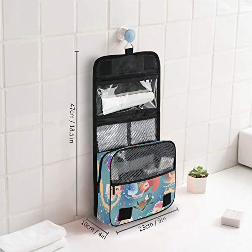 senya Hanging Travel Toiletry Bag Kit Makeup Case Cosmetics Organizer for Men Women - color: Mermaid Girls Princess