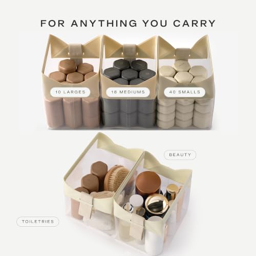 Cadence Parcel - Clear Travel Kit with Zipperless Magnetic Closure - Ink, Large - Durable, Leak-Resistant and TSA Approved Toiletry Bag - Modular Organization - Recycled TPU (2 Qt) - color: Ink, size: Large