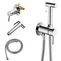 SHAMANDA Warm Water Bidet Sprayer for Toilet with Hot and Cold Brass Rough-in Valve, Stainless Steel Round Handheld Bidet Attachment Set for Feminine, Pets and Baby Diaper Wash, Polished Chrome BDS09 - color: Chrome, style: Hot & Cold Water Modes-Round