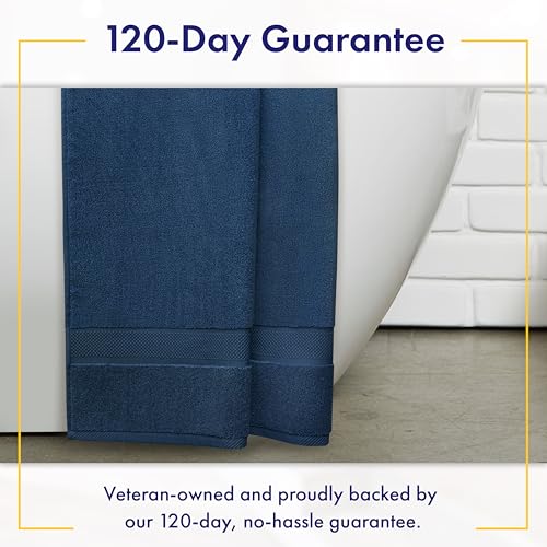 Alusa Home 100% Organic Zero-Twist Cotton Towels - GOTS Certified Luxury Bath Towels - Ultra Soft & Plush 700GSM Long-Staple Cotton - 6 Piece Towel Set (Navy Blue) - color: Navy, size: 6pc Towel Set