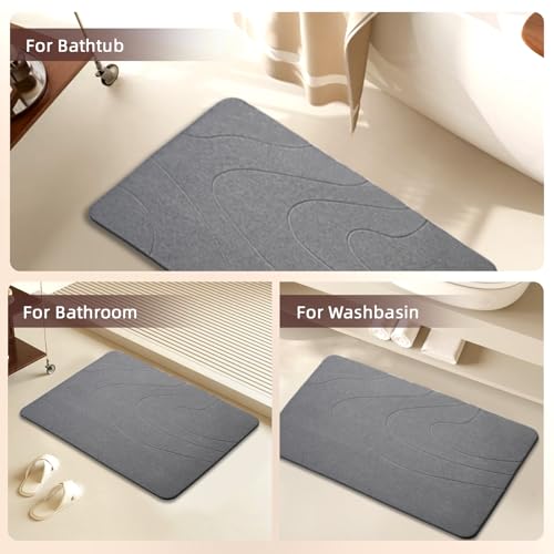 MORANDI Stone Bath Mat 2 Pack, Tub & Bath Diatomaceous Earth Stone Mat - Super Absorbent Non-Slip Fast-Drying Shower Mat,Stone Bath Mats for Bathroom & Kitchen, Easy to Clean (Dark Gray 2) - color: Dark Gray 2, size: 1'3" x 1'11" (Rectangular)