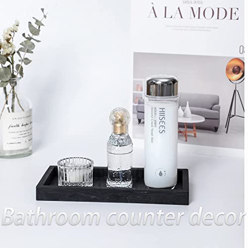 Silicone Bathroom Vanity Tray Dish Soap Holder Sink Organizer, Marble Black | Small, Thickened Silicone, Easy to Clean, Waterproof, Non-Slip, for Countertop, Kitchen, Bedroom, Dresser - color: Marble Black, size: 7.9" x 4.0"