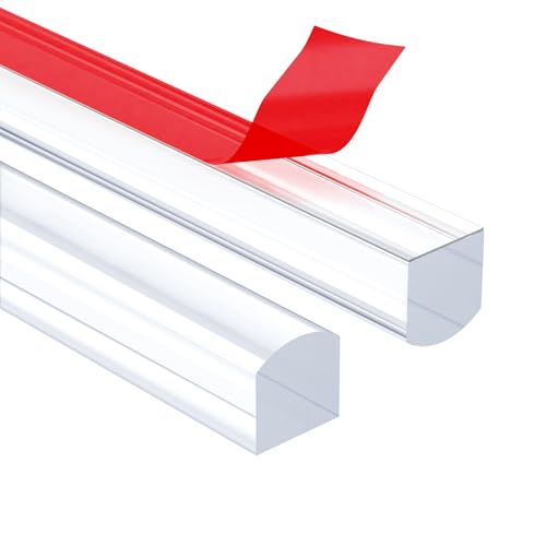 Shower Dam, 2 PCS 3/8" X 3/8" (WxH) Shower Threshold Water Dam,36In Clear Acrylic Shower Bottom Seal Stop Shower Leaks and Create a Water Barrier - size: 3/8" X 3/8"(WxH)