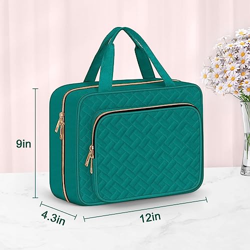 Wedama Toiletry Bag for Women, Large Cosmetic Travel Bag, Hanging Toiletry Bag for Bathroom, Thickened PVC Waterproof Travel Makeup Bag, Toiletries Bag for Travel Business Trips and Camping - color: Green, size: Large, style: Minimalist
