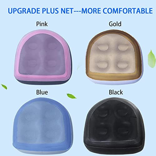 Inflatable Hot Tub Seat Booster with Suction Cups & Mesh Cover, Dual Use Inflatable Hot Tub Cushion Seat, Non Slip Blow Up Pillow Hot Tub Chairs Accessories for Adults Elderly Spa Bathtub - color: Gold
