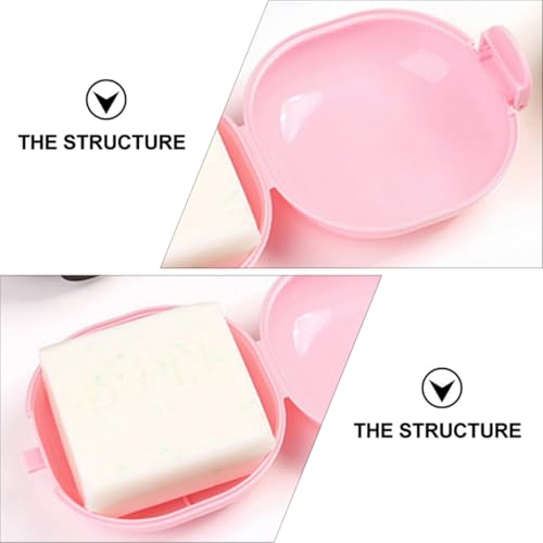 NUOBESTY Travel Soap Case Box with Lid 5pcs Set Plastic Leakproof Portable Soap Holder for Camping Bathroom Gym Shower Use Random Color
