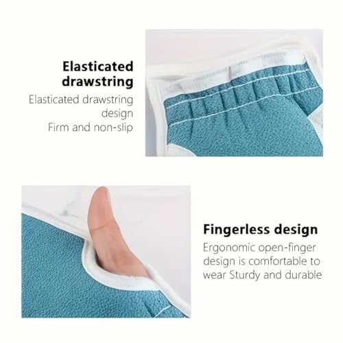 3PCS Bath Exfoliating Set – Loofah Sponge, Bath Glove & Exfoliating Washcloth for Shower & Spa - Blue - color: Blue