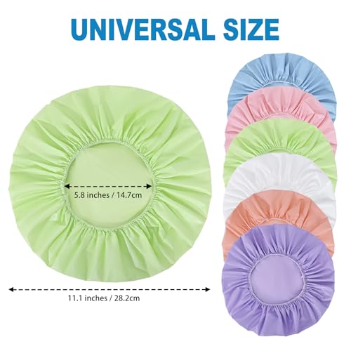 6 PCS Shower Caps for Women, Double Side Waterproof Shower Cap, PEVA Bath Caps for Shower, Bathing Shower Caps - Candy Color - color: Solid