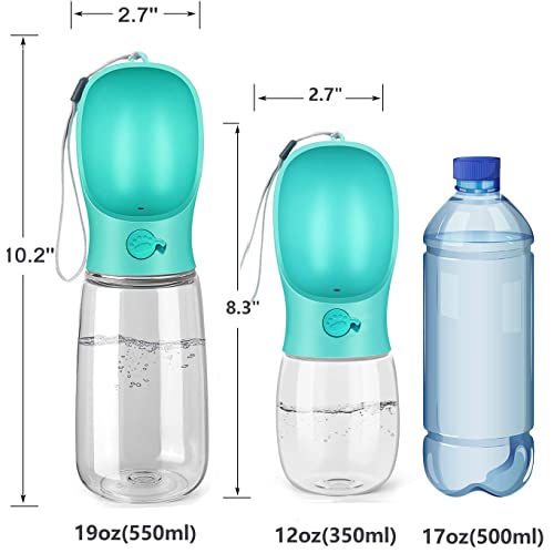 Kalimdor Dog Water Bottle, Leak Proof Portable Puppy Water Dispenser with Drinking Feeder for Pets Outdoor Walking, Hiking, Travel, Food Grade Plastic (12oz Blue) - color: 12oz Blue