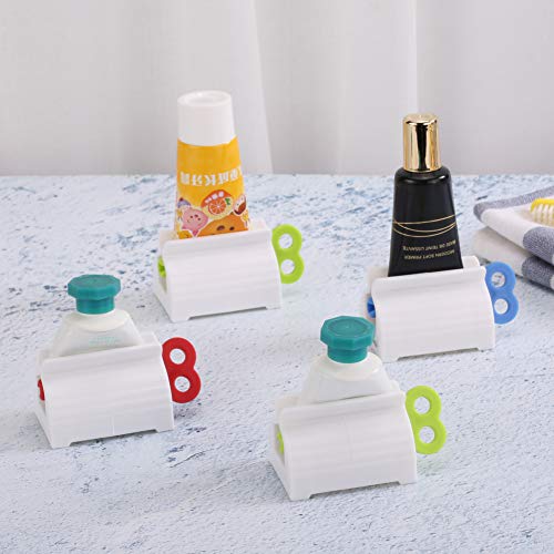 Toothpaste Tube Squeezers Toothpaste Roller - Manual Toothpaste Tube Roller Squeezer Tool, Toothbrush Squeezers, Toothpaste Clip Holder Stand Winder by XYKEEY (Multi-Colored) - color: Multi-colored