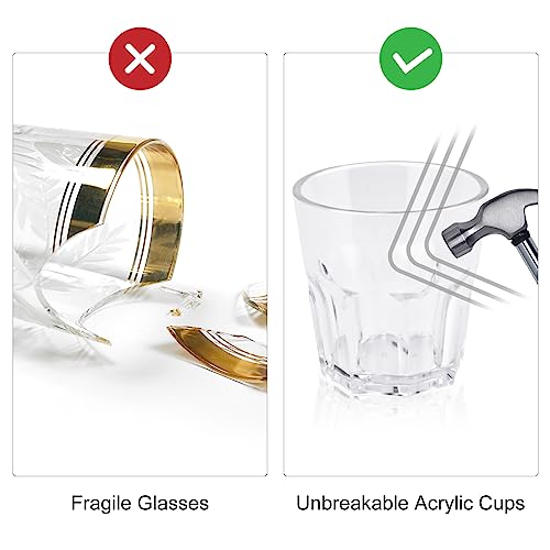 Plastic Drinking Glasses Set of 6, Unbreakable Water Tumbler, Acrylic Plastic Cups, Reusable Kids Drinking Cups for Children Kitchen Cocktail Picnic Party Juice Whiskey Wine (6pc-clear-160ml/5.4oz) - color: 6pc-clear-160ml/5.4oz