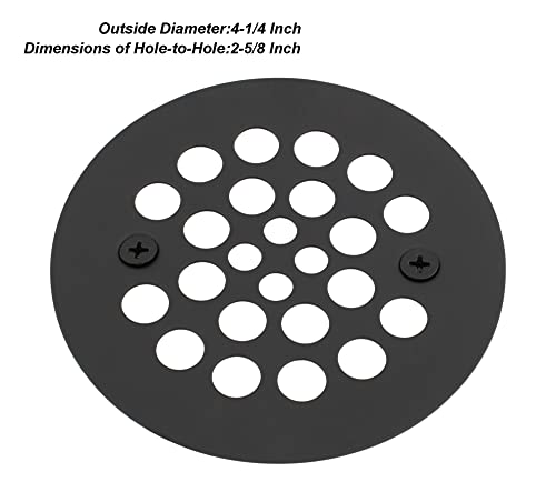 Artiwell 4-1/4“ Shower Strainer Drain Trim Set, Screw-in Shower Strainer Drain Cover, Plastic-Oddities Style Replacement Strainer Grid,Machine & Self-Tapping Screws Included (MATT Black) - color: Matt Black