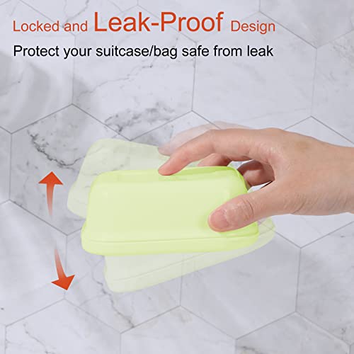 Quatish 2 Pack Travel Soap Container, Portable Soap Holder with Lid, Travel Bar Soap Holder, Soap Case for Camping Gym Travel, Soap Box for Bathroom,Green - color: Green