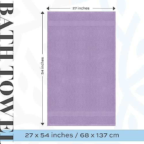 White Classic Luxury Bath Towels Set of 4 Large - 700 GSM Cotton Ultra Soft Bath Towels 27x54 | Highly Absorbent and Quick Dry | Hotel Towels for Bathroom Luxury, Plush Shower Towels, Lavender - color: 16: Lavender