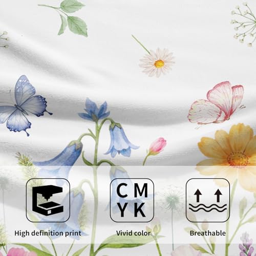 Spring Summer Floral Hand Towels 14.4 x 28.3 Inch Flowers Pattern Bath Towel Set of 2 White Hand Towel Farmhouse Holiday Kitchen Towels for Bathroom Decorative Towel Hotel Gym Spa Towel - color: Spring White