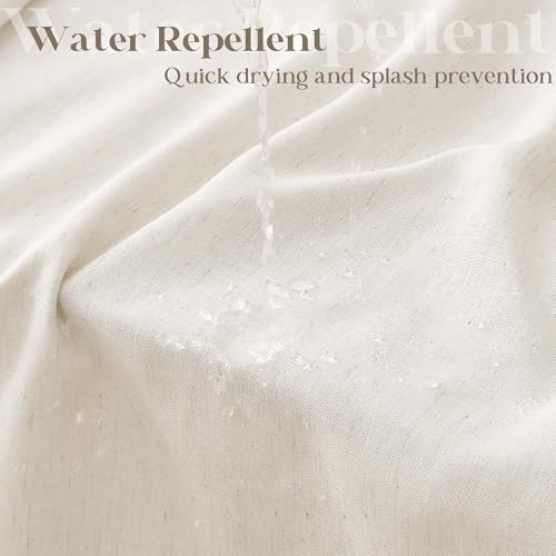 Cream Linen Shower Curtain for Bathroom Water Repellent 72x78 Inch | Natural Neutral Country Boho Farmhouse Beige, Shower Curtains 78 Inches Long, Cloth Textured Fabric, Bath Decor, with Hooks - color: Natural, size: 72"W x 78"L (Pack of 1)