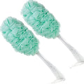 PPHAO - Bath Loofahs on a Stick for Men - Bath Brush Long Handle for Shower Elderly - Loofah Sponge for Women - Plastic Loofah - Bath Body Brush - Green Loofah - 2Pack - style: Green and Green