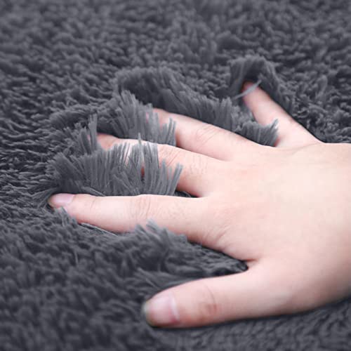 Ultra Soft Non Slip Bath Rug Set - 3 Piece Absorbent Chenille Bathroom Mat for Tub, Shower, Toilet Floor - Plush Solid Color (Grey) - color: Grey