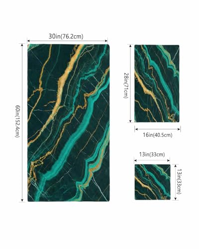 Marble Emerald Green Bathroom Towel Set,Microfiber Bath Kitchen Beach Hand Dish Towels Set,Modern Abstract Gold Art Quick Dry Luxury Soft Decorative Towels+Set Clearance Prime Bulk Accessories Decor