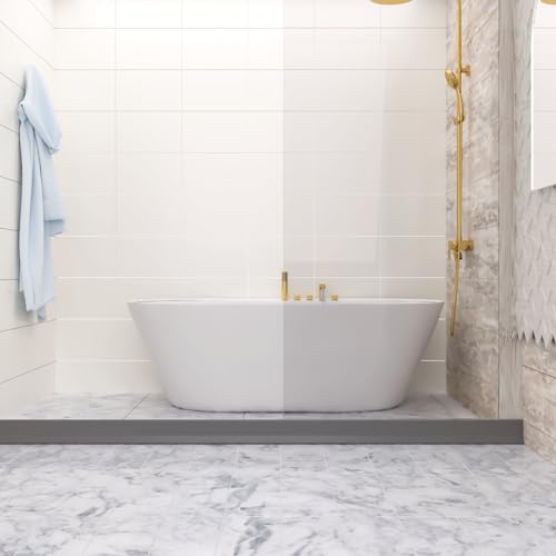Raycity 3" High Shower Threshold Water Dam 98 IN Collapsible Shower Water Splash Guard for Curbless Shower Threshold Barrier Water Stopper for Wet and Dry Separation Bathroom and Kitchen (Grey) - color: Gray, style: 98 inch