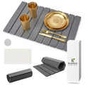 Stone Dish Drying Mat for Kitchen Counter 24x16 Grey, Quick Dry Stone Mat Kitchen, Large Stone Drying Mat for Dishes, Cups & Sink Counter, Drying Stone for Kitchen Counter