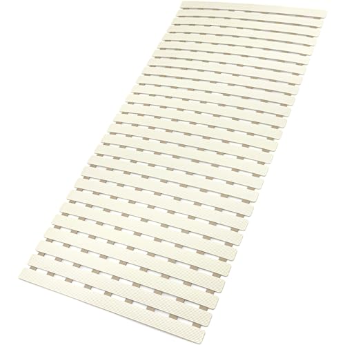 MBOSS Bath Tub Shower Mat Non Slip Bathtub Mats for Bathroom Shower Floor Mat Bath Mats for Shower Tub Anti Slip Shower Mat with Drain Hole and Large Suction Cups (Ivory White, 37.5 X 15.7 Inch) - color: Ivory White, size: 37.5" x 15.7" (Rectangular)
