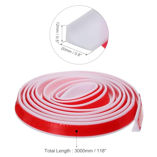 uxcell 118 Inch Collapsible Shower Barrier Stopper Water Splash Guard Blocker 118"Lx0.8"Wx0.5"H for Bathroom Kitchen Wet and Dry Separation, White - color: White, size: 118"Lx0.8"Wx0.5"H