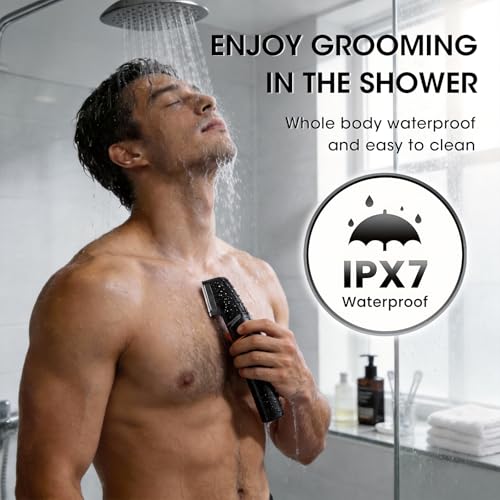 Suttik Manscape Body & Pubic Hair Trimmer for Men, No-Nick Groin & Ball Shaver, Electric Mens Grooming Kits Beard Trimmer, Body Groomer with LED Display, Waterproof