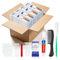 50 Sets Personal Hygiene Kit Bulk,9-in-1 Green Disposable Toothbrushes with Toothpaste Floss Comb Soap Cover and Hotel Vanity Set Basic Travel Toiletry Supplies for Homeless,Travel,Guests - size: 1 Count (Pack of 50)